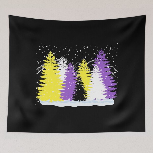 Item preview, Subtle Nonbinary Christmas Tree Forest Nb Pride Flag Aesthetic Winter Theme  designed and sold by ontrendshirts.