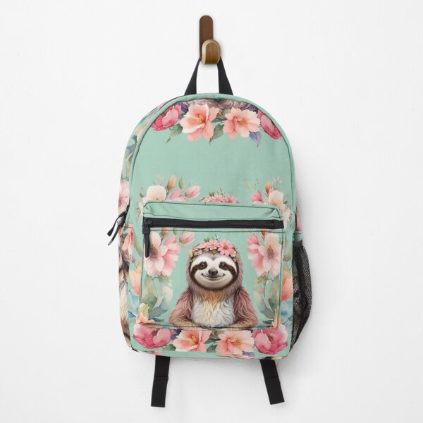 Item preview, Meditating Yogi Sloth in Flower Wreath designed and sold by 4thAct.