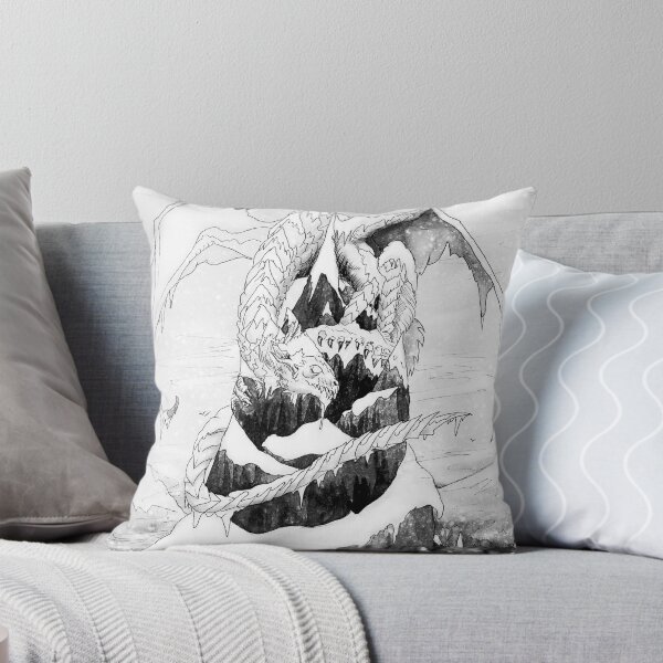 Item preview, White Dragon wakes up from top of mountain designed and sold by Rene Trujillo Illustrations.