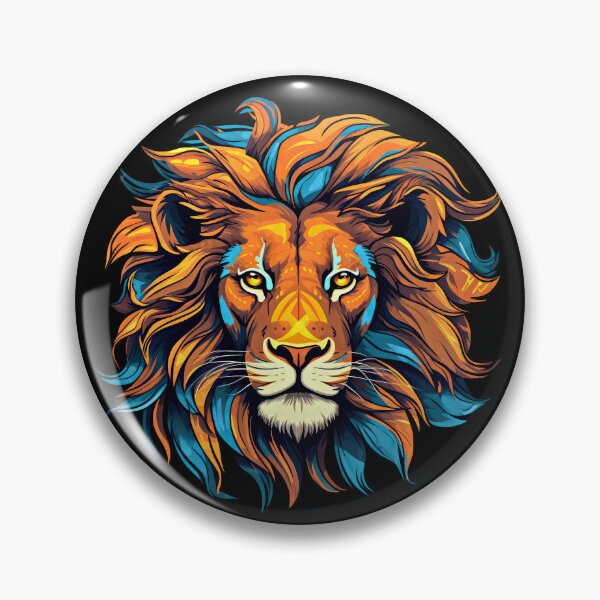 Item preview, The lions head in bright colors designed and sold by MagicColorPrint.