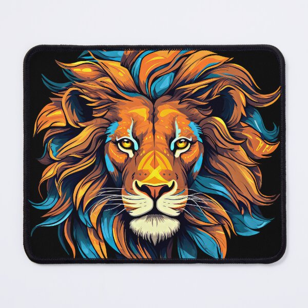 Item preview, The lions head in bright colors designed and sold by MagicColorPrint.