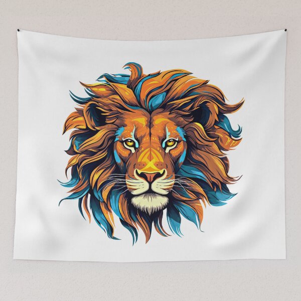 Item preview, The lions head in bright colors designed and sold by MagicColorPrint.