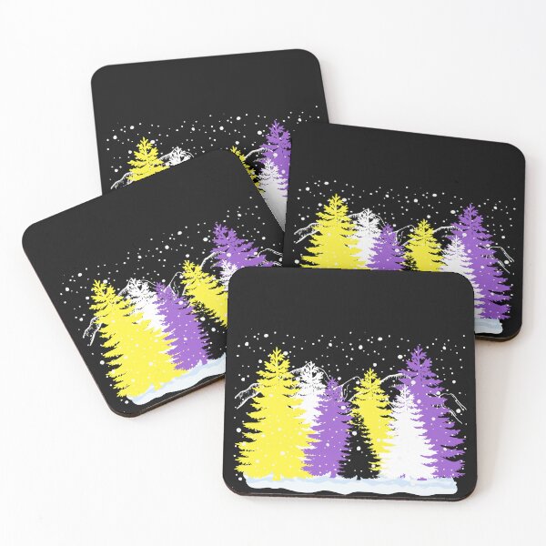 Item preview, Subtle Nonbinary Christmas Tree Forest Nb Pride Flag Aesthetic Winter Theme  designed and sold by ontrendshirts.