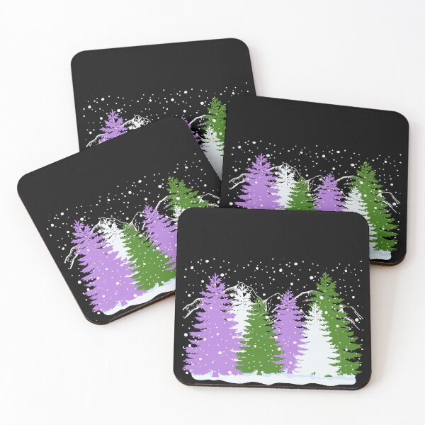Item preview, Subtle Genderqueer Christmas Tree Forest Gnc Pride Flag Aesthetic Winter Theme  designed and sold by ontrendshirts.