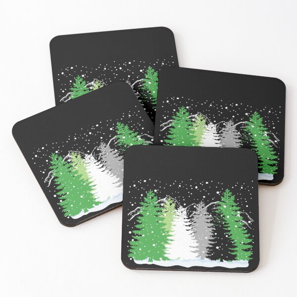 Item preview, Subtle Aro Pride Flag Christmas Tree Forest Aromantic Winter Theme  designed and sold by ontrendshirts.