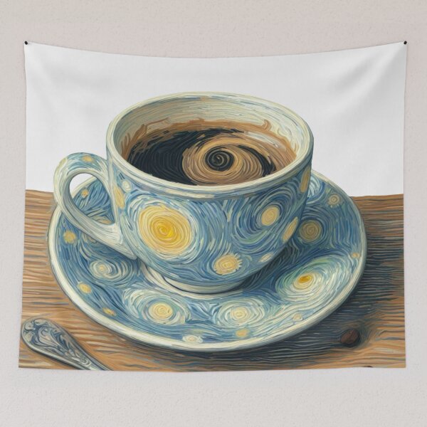 Item preview, Gogh-ing for Coffee - Coffee Cup Painted in Vincent Van Gogh Style  designed and sold by Star-Fragment.