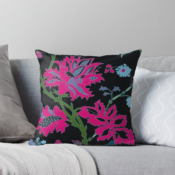 Item preview, Floral Pattern in Pink and Lilac on Black designed and sold by MausieDesigns.