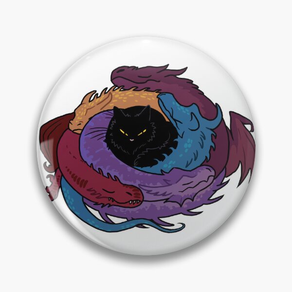 Item preview, Black Cat in a Pile of Dragons designed and sold by Fishtrouts.