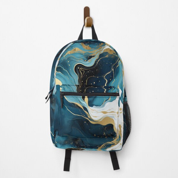 Item preview, An abstract marble pattern with blue, gold, and white colors. designed and sold by MaiKaze.