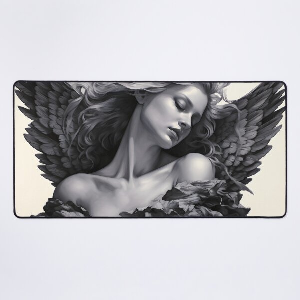 Item preview, stunning black and white sleeping angel drawing designed and sold by dcrc.