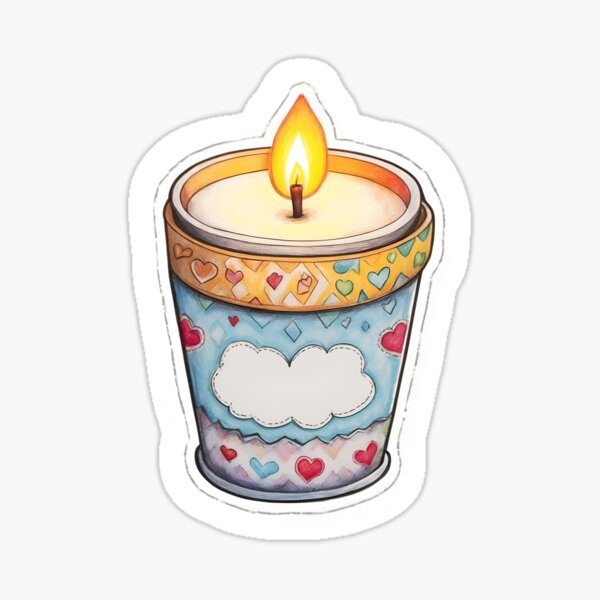 scented candle Sticker for Sale by vickydesignedit