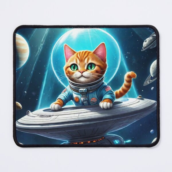 Artikelvorschau, Katzen-Ufo-Selfie, Katzen-Selfie mit fliegender Untertasse, lustige Katze entworfen und verkauft von Mayalogo.