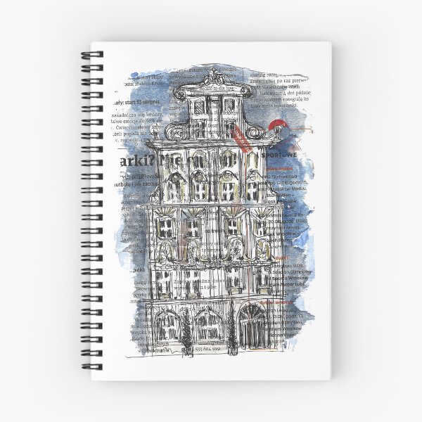 Item preview, Hand drawing old building on a piece of newspaper designed and sold by VaskanianArt.