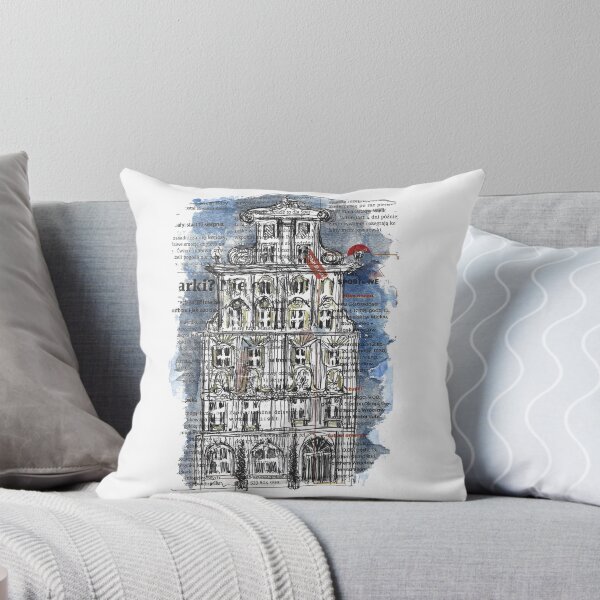 Item preview, Hand drawing old building on a piece of newspaper designed and sold by VaskanianArt.
