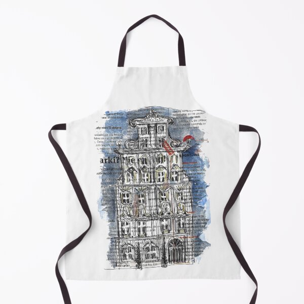 Item preview, Hand drawing old building on a piece of newspaper designed and sold by VaskanianArt.