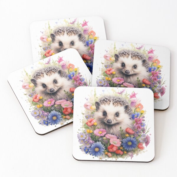 Item preview, Hedgehog in flowers designed and sold by Carly Gough.