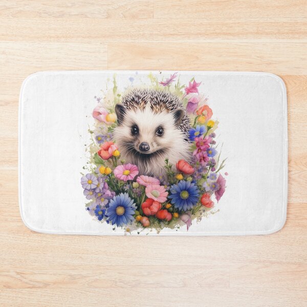 Item preview, Hedgehog in flowers designed and sold by Carly Gough.