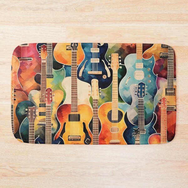 Item preview, Colorful guitars collage stringed  instrument medley designed and sold by Inktown.