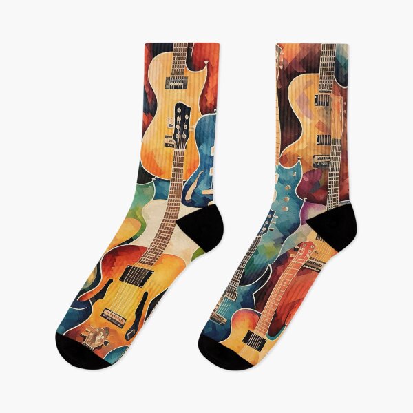 Item preview, Colorful guitars collage stringed  instrument medley designed and sold by Inktown.