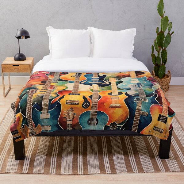 Artikelvorschau, Bunte Gitarren-Collage mit Saiteninstrumenten-Medley entworfen und verkauft von Inktown.