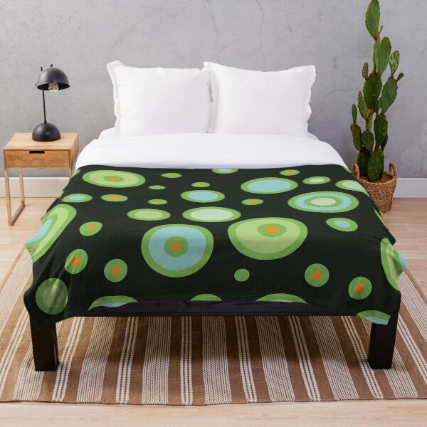 Item preview, Green and Blue Mid-Century Modern Geometric Circles Pattern designed and sold by MausieDesigns.