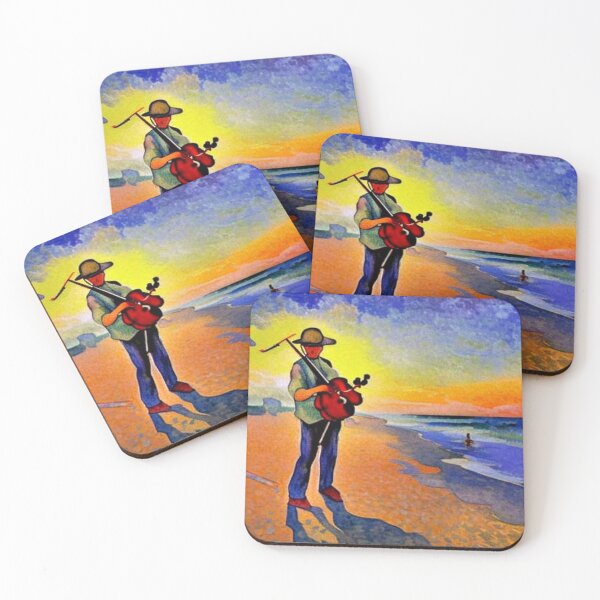 Item preview, Violin player on beach designed and sold by George Hutton Hunter.