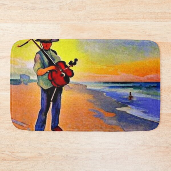 Item preview, Violin player on beach designed and sold by George Hutton Hunter.