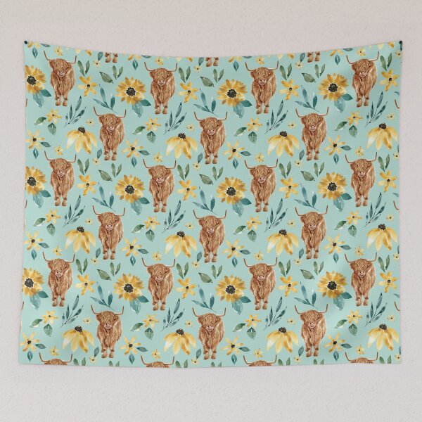 Item preview, Highland Cow and Sunflowers  designed and sold by cateandrainn.