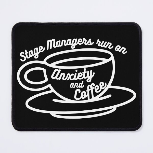 Artikelvorschau, Bühnenmanager laufen über Angst und Kaffee entworfen und verkauft von Aimee Amelia Greco.