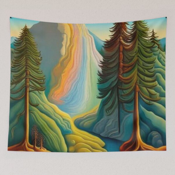 Item preview, Waterfall among Pine Trees designed and sold by George Hutton Hunter.