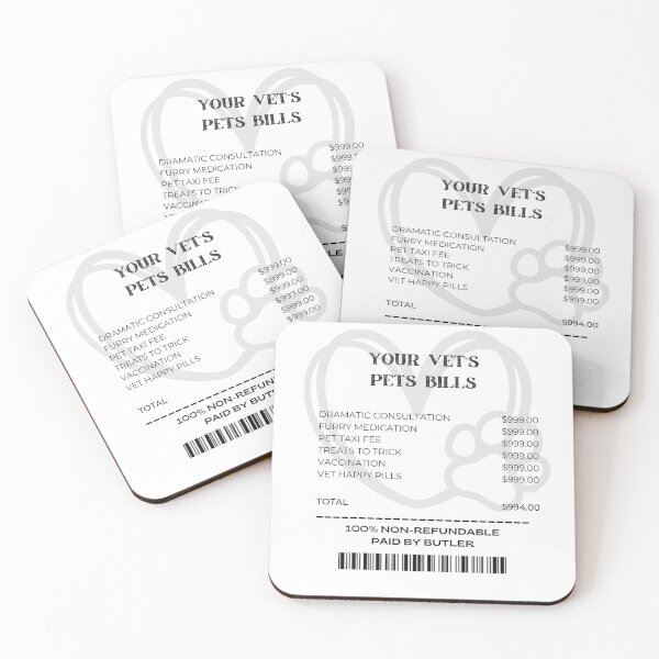 Item preview, funny pet bills to the vet designed and sold by VetOnArt.