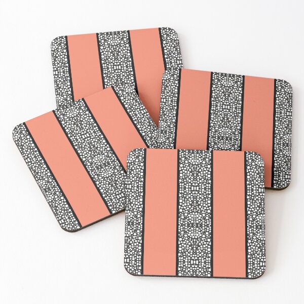 Item preview, Raindrops I Salmon Big Stripes Vertical designed and sold by CushyNest.
