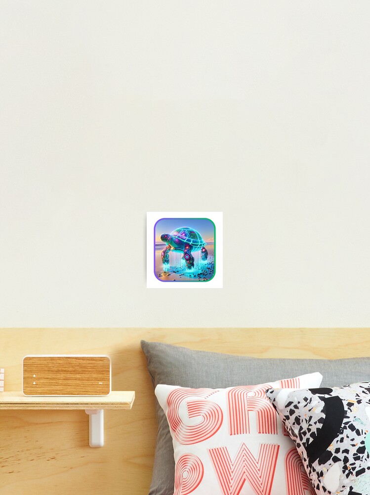 Thumbnail 2 of 3, Photographic Print, Shell Code - Cyber Turtle designed and sold by MrAI-Store.