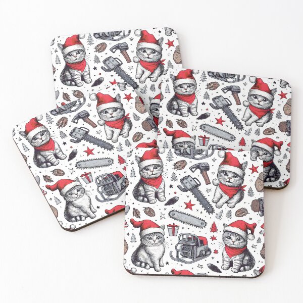Item preview, Christmas with cats and chainsaws designed and sold by teesandlove.