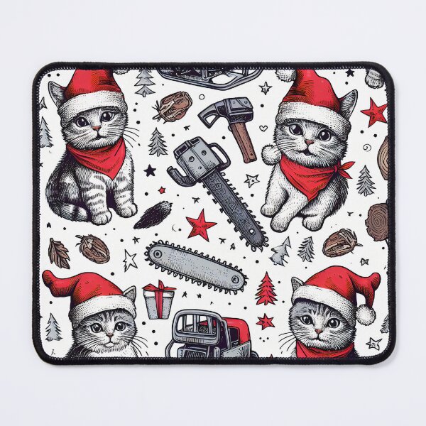 Item preview, Christmas with cats and chainsaws designed and sold by teesandlove.