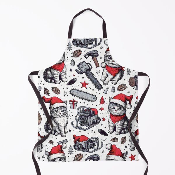 Item preview, Christmas with cats and chainsaws designed and sold by teesandlove.