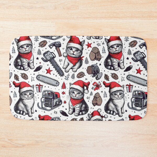 Item preview, Christmas with cats and chainsaws designed and sold by teesandlove.