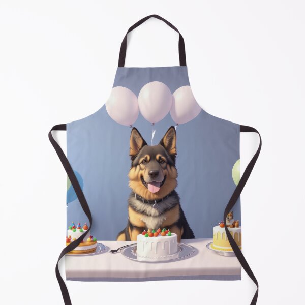 Item preview, Illustration artwork of German Shepherd dog in a birthday celebration designed and sold by Tio-Tecun.