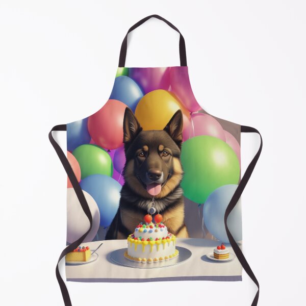 Item preview, Artwork of German Shepherd dog in a birthday celebration designed and sold by Tio-Tecun.