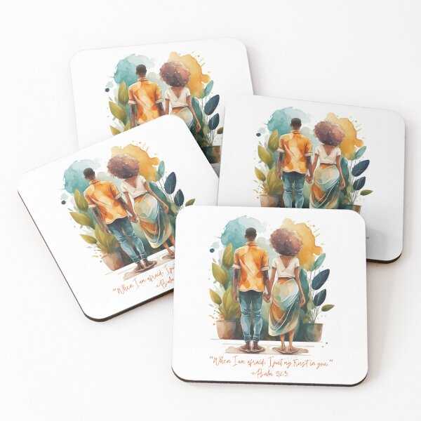 Item preview, 2024 Yeartext “When I am afraid, I put my trust in you.”​Psalm 56:3 Beautiful African Couple designed and sold by EveryGoodGift.
