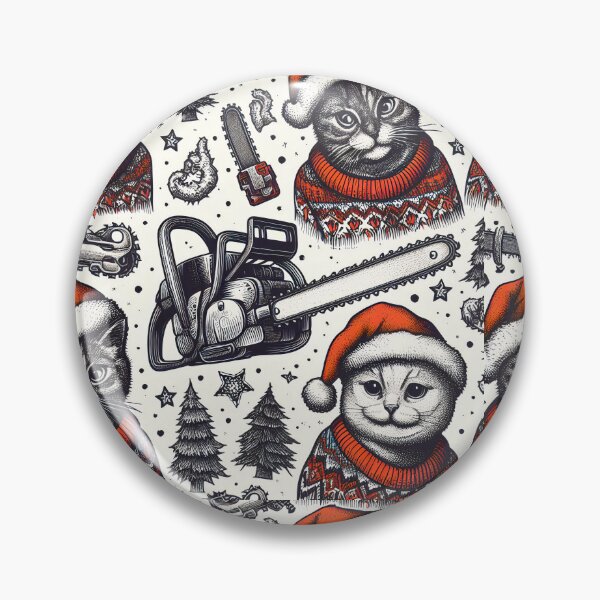 Item preview, Christmas with cats and chainsaws designed and sold by teesandlove.