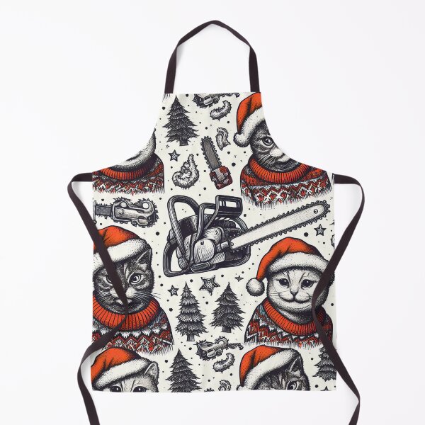 Item preview, Christmas with cats and chainsaws designed and sold by teesandlove.
