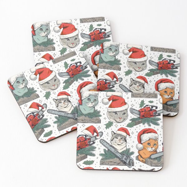 Item preview, Christmas with cats and chainsaws designed and sold by teesandlove.