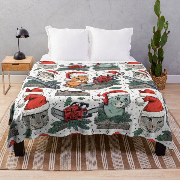 Item preview, Christmas with cats and chainsaws designed and sold by teesandlove.