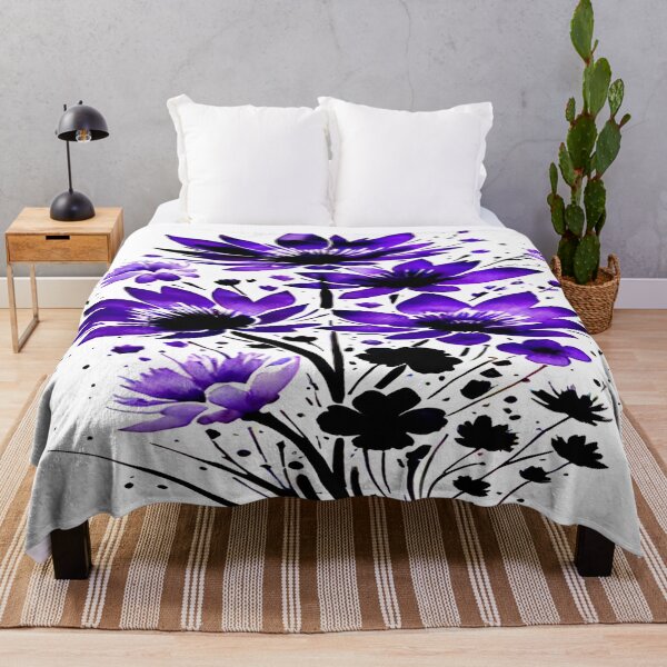 Aperçu de l'œuvre Abstraction Bouquet Minimaliste Violet et Noir créée et vendue par Simple-Art-work.