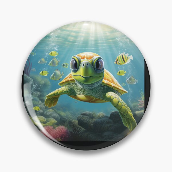Item preview, Cartoon Turtle Dives In The Sea designed and sold by sbachstroem.