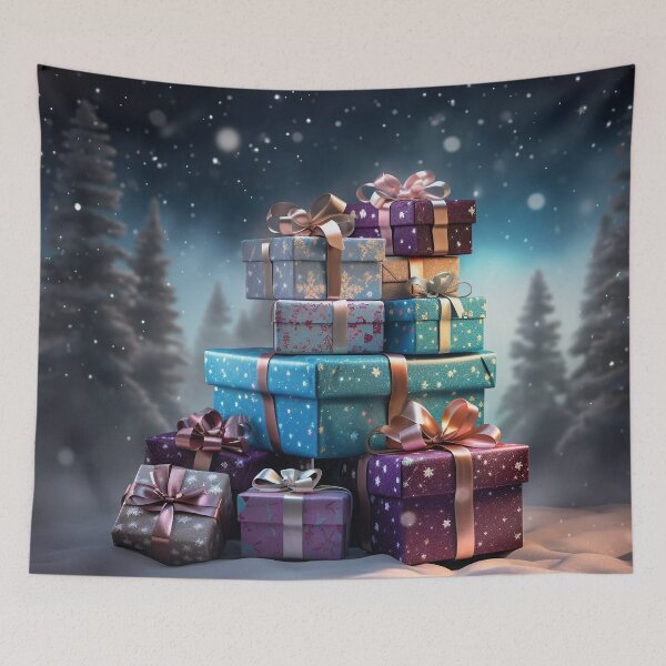 Item preview, Stack of Christmas Presents with a Snowy Background designed and sold by dcrc.