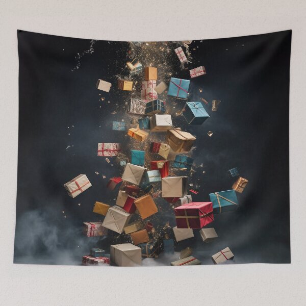 Item preview, Floating Stack of Christmas Presents Dusted in Golden Light designed and sold by dcrc.