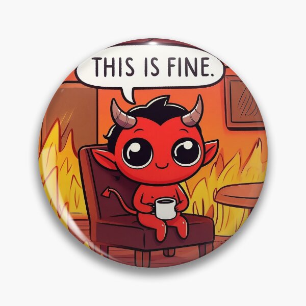 Item preview, This is fine, he's used to flames. designed and sold by QuickSticker.