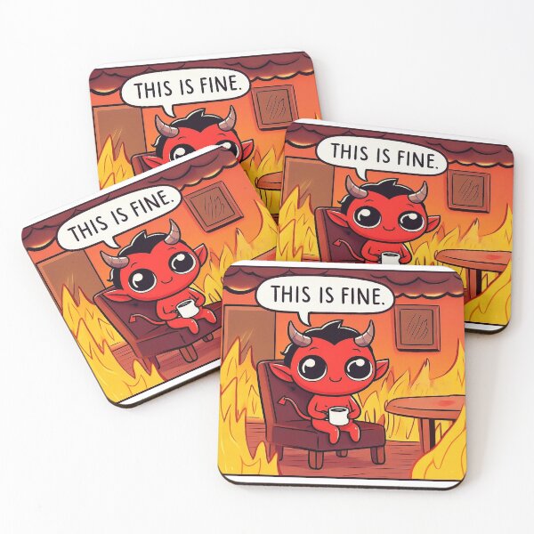 Item preview, This is fine, he's used to flames. designed and sold by QuickSticker.